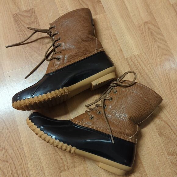 JBU by Jambu Maplewood Duck Boots Womens 8 Brown Waterproof Lace Up Rain Snow - Picture 5 of 7